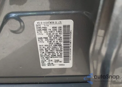 2020 Nissan Rogue Sv Fwd from USA, damaged, VIN JN8AT2MTXLW007359